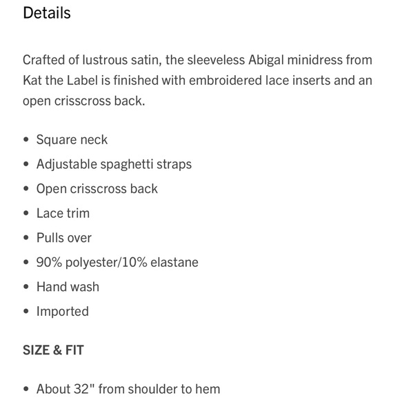 Kat The Label Abigail Lace & Satin Minidress Slip size L in Black - Picture 6 of 6